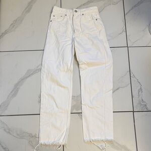 Zara White Straight Leg Jeans